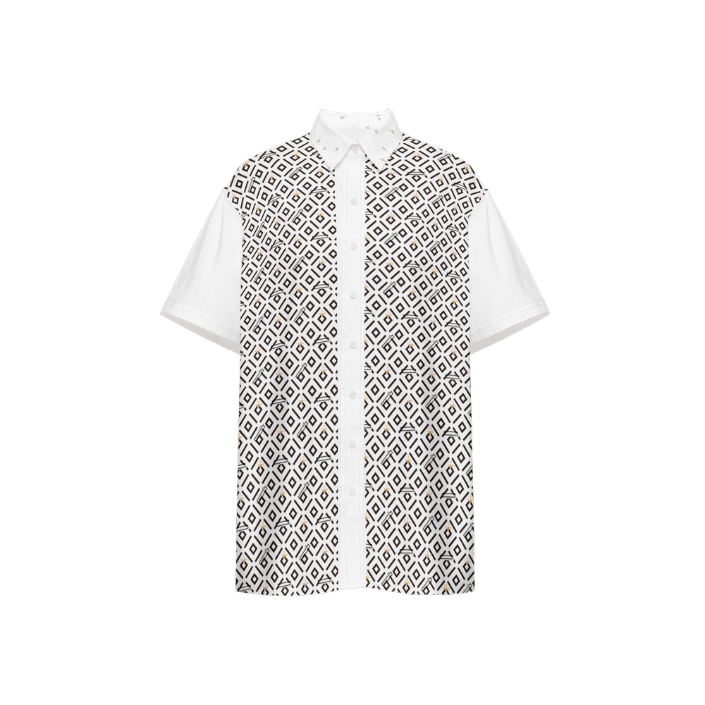 Unisex Classic Short-Sleeve Button-Up Shirt-Cotton Feel