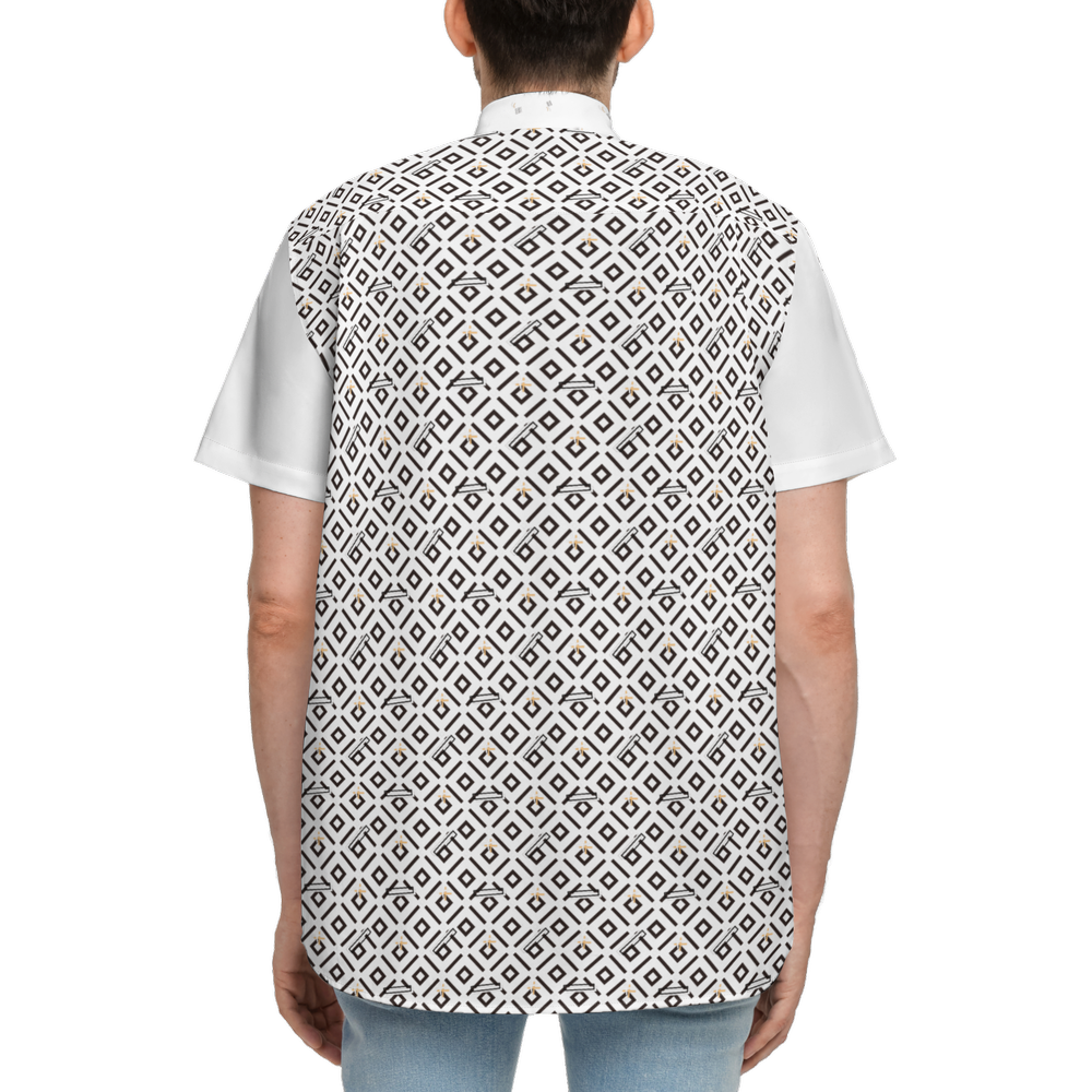 Unisex Classic Short-Sleeve Button-Up Shirt-Cotton Feel