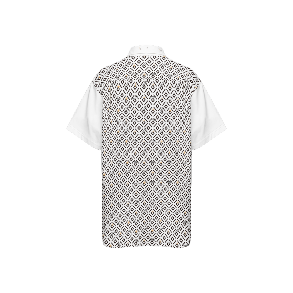 Unisex Classic Short-Sleeve Button-Up Shirt-Cotton Feel